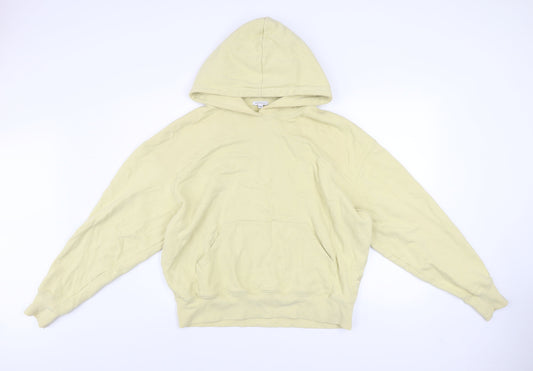 WEWOREWHAT Men's Beige Cotton Pullover Hoodie Size M