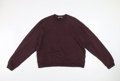 Zara Men Brown Cotton Crew Neck Pullover Sweatshirt Size S