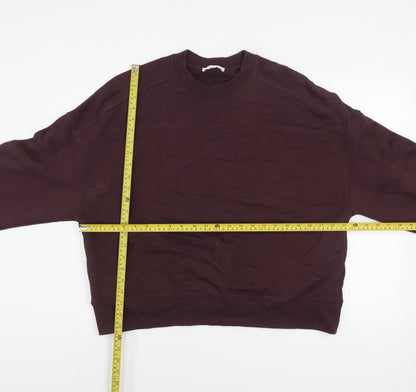 Zara Men Brown Cotton Crew Neck Pullover Sweatshirt Size S