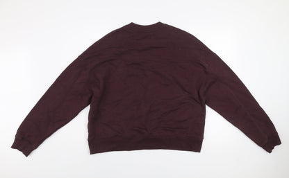 Zara Men Brown Cotton Crew Neck Pullover Sweatshirt Size S