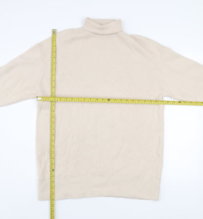 COS Men Beige Roll Neck Wool Cotton Jumper M