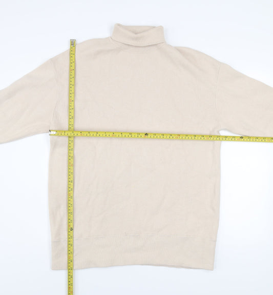 COS Men Beige Roll Neck Wool Cotton Jumper M