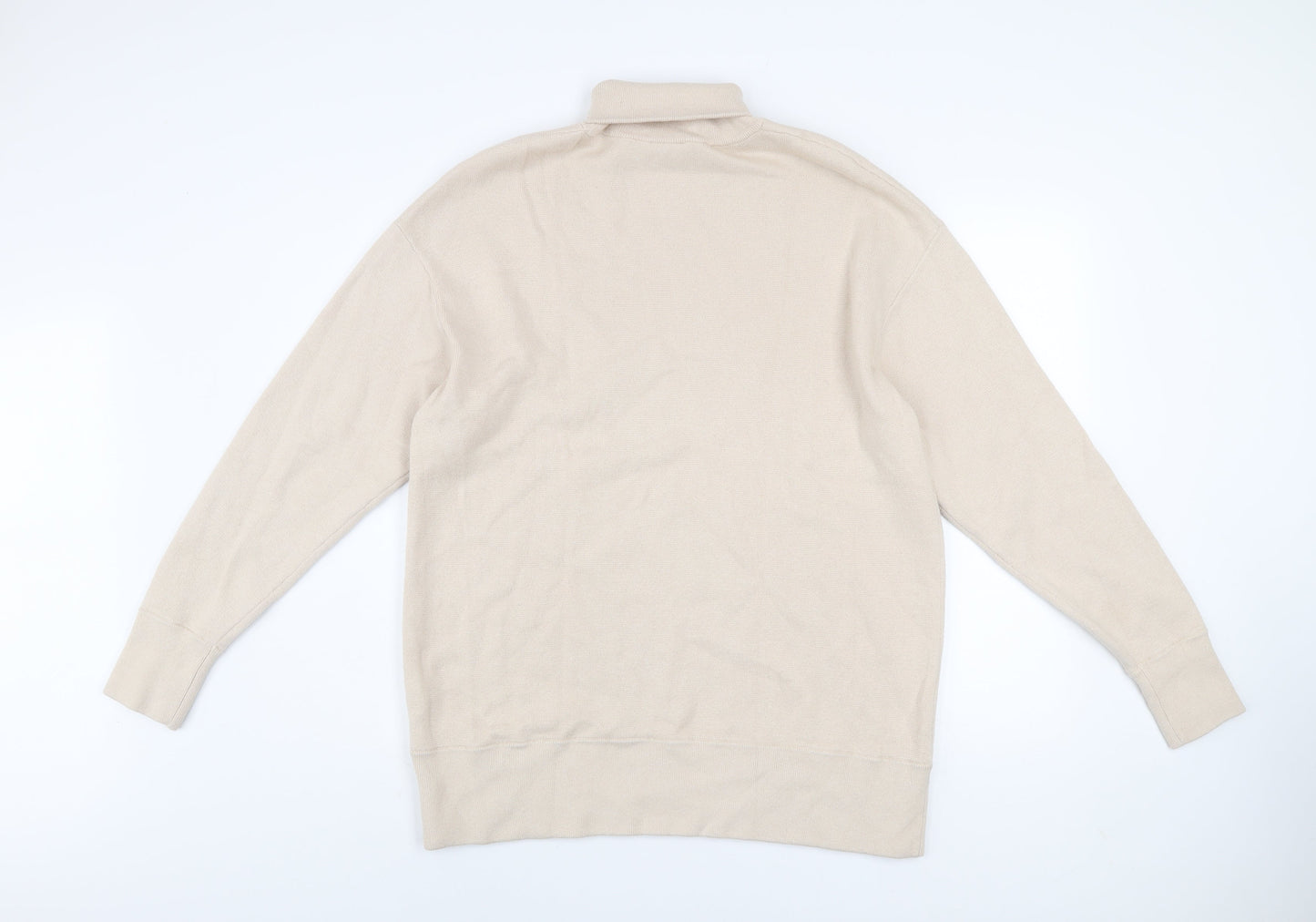 COS Men Beige Roll Neck Wool Cotton Jumper M