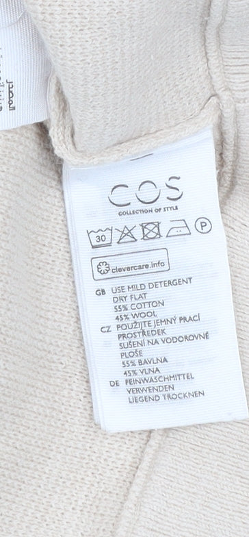 COS Men Beige Roll Neck Wool Cotton Jumper M