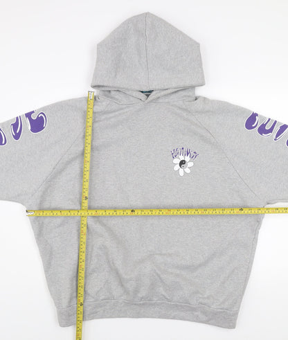 Womens UK Size L Alaçati Style Grey Pullover Hoodie