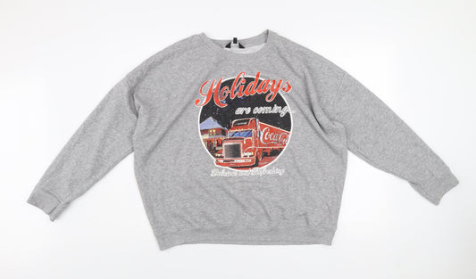 Womens UK Size 16 New Look Grey Pullover Sweatshirt
