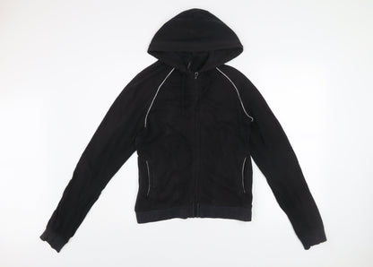 Marks and Spencer Women's Black Hooded Full Zip Active Jacket Size 14