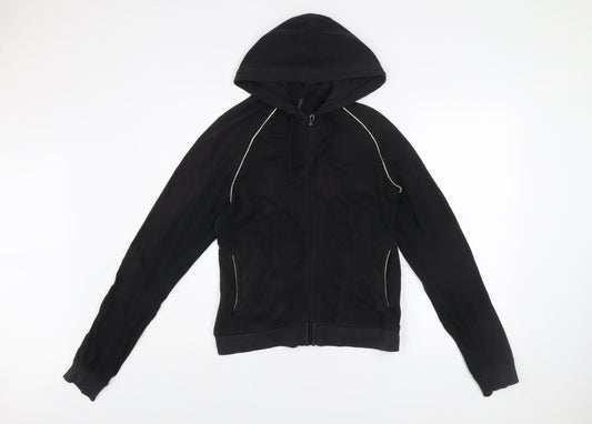 Marks and Spencer Women's Black Hooded Full Zip Active Jacket Size 14