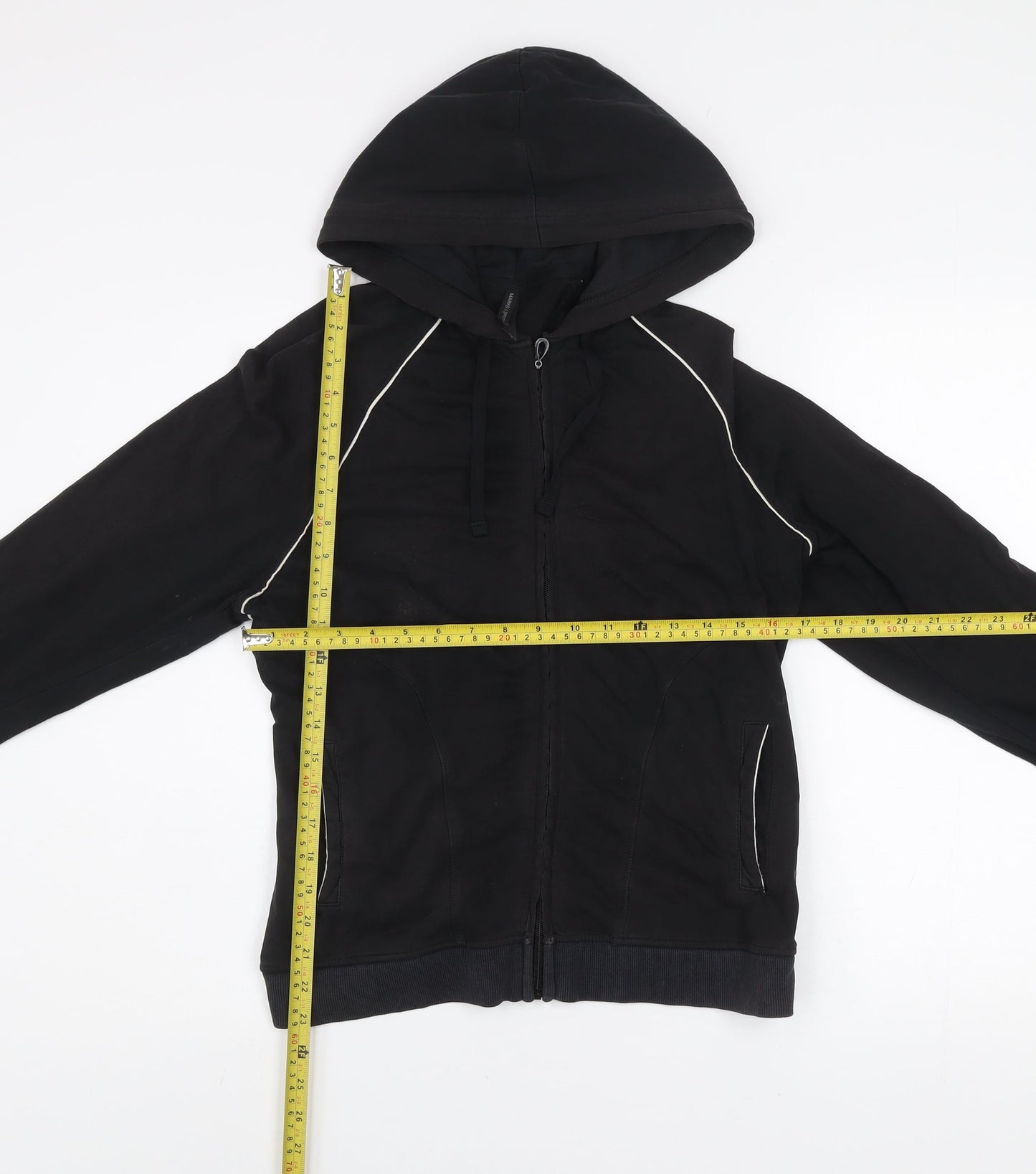 Marks and Spencer Women's Black Hooded Full Zip Active Jacket Size 14