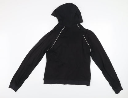 Marks and Spencer Women's Black Hooded Full Zip Active Jacket Size 14