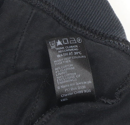 Marks and Spencer Women's Black Hooded Full Zip Active Jacket Size 14