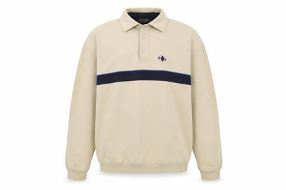 Mens UK Size XL EWM Beige Henley Sweatshirt
