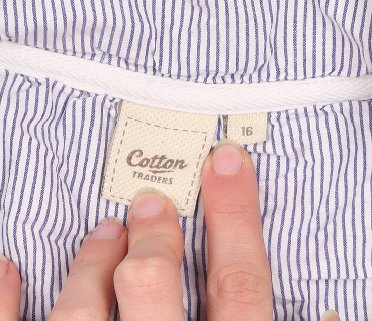 Cotton Traders Women Duck Egg Blue 1/4 Zip Pullover Sweatshirt Size 16