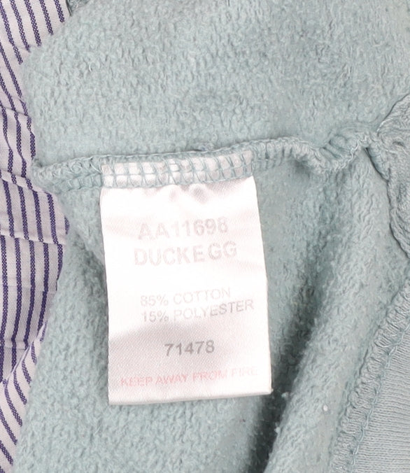 Cotton Traders Women Duck Egg Blue 1/4 Zip Pullover Sweatshirt Size 16