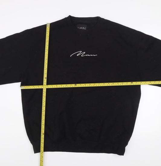 Mens UK Size L boohooMAN Black Pullover Sweatshirt