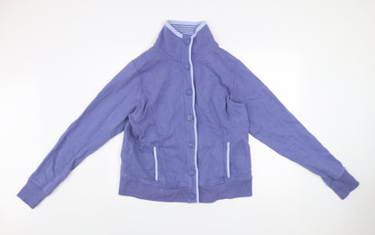 Marks and Spencer Women's Blue Cotton Track Jacket UK 16