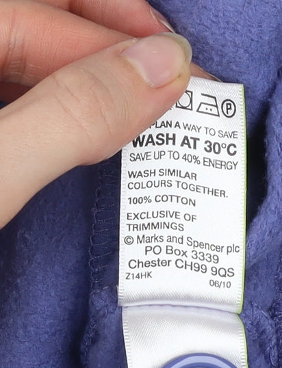 Marks and Spencer Women's Blue Cotton Track Jacket UK 16