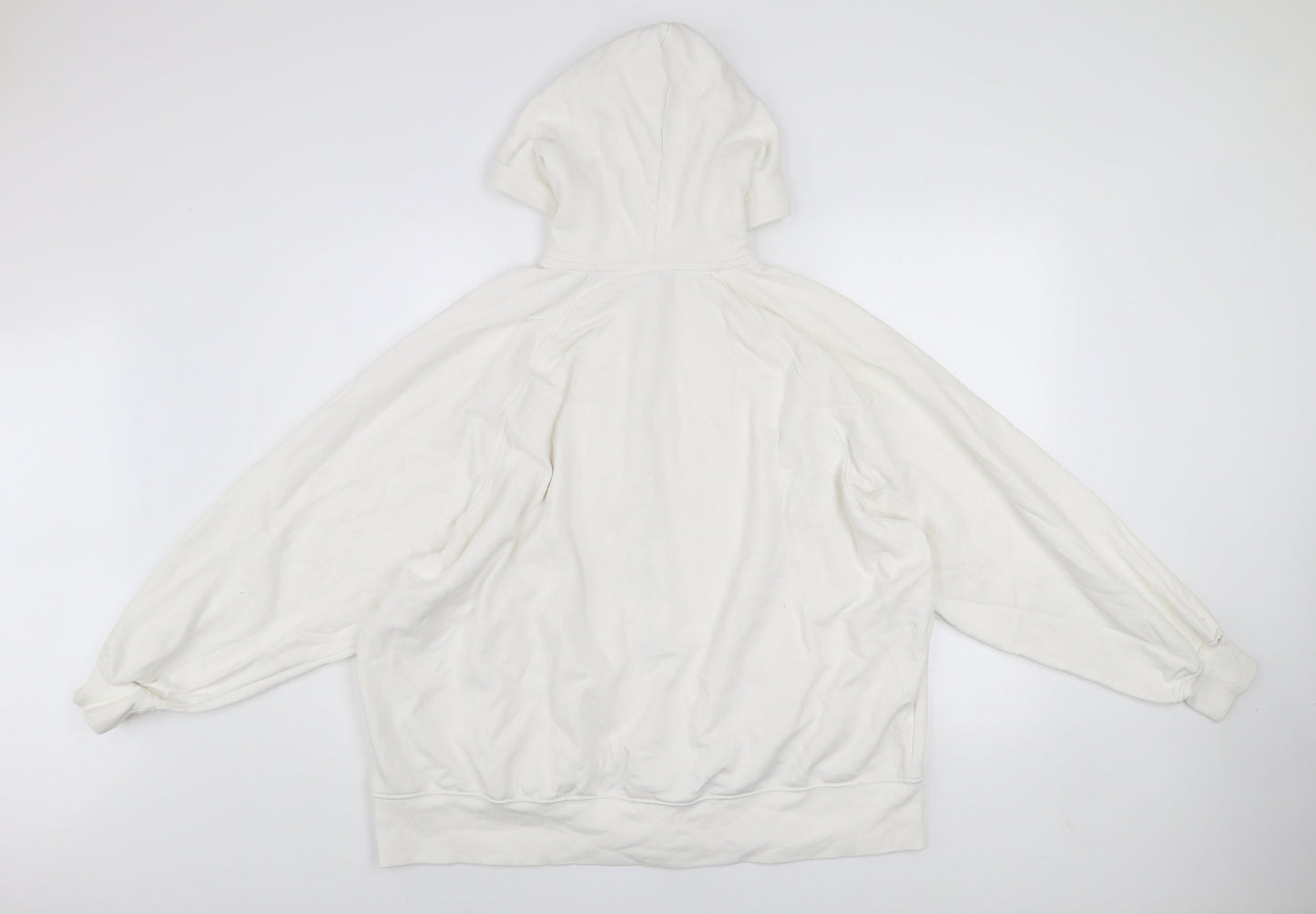 DIVIDED Mens White L Basic Full Zip Hooded Cotton Blend Active Jacket