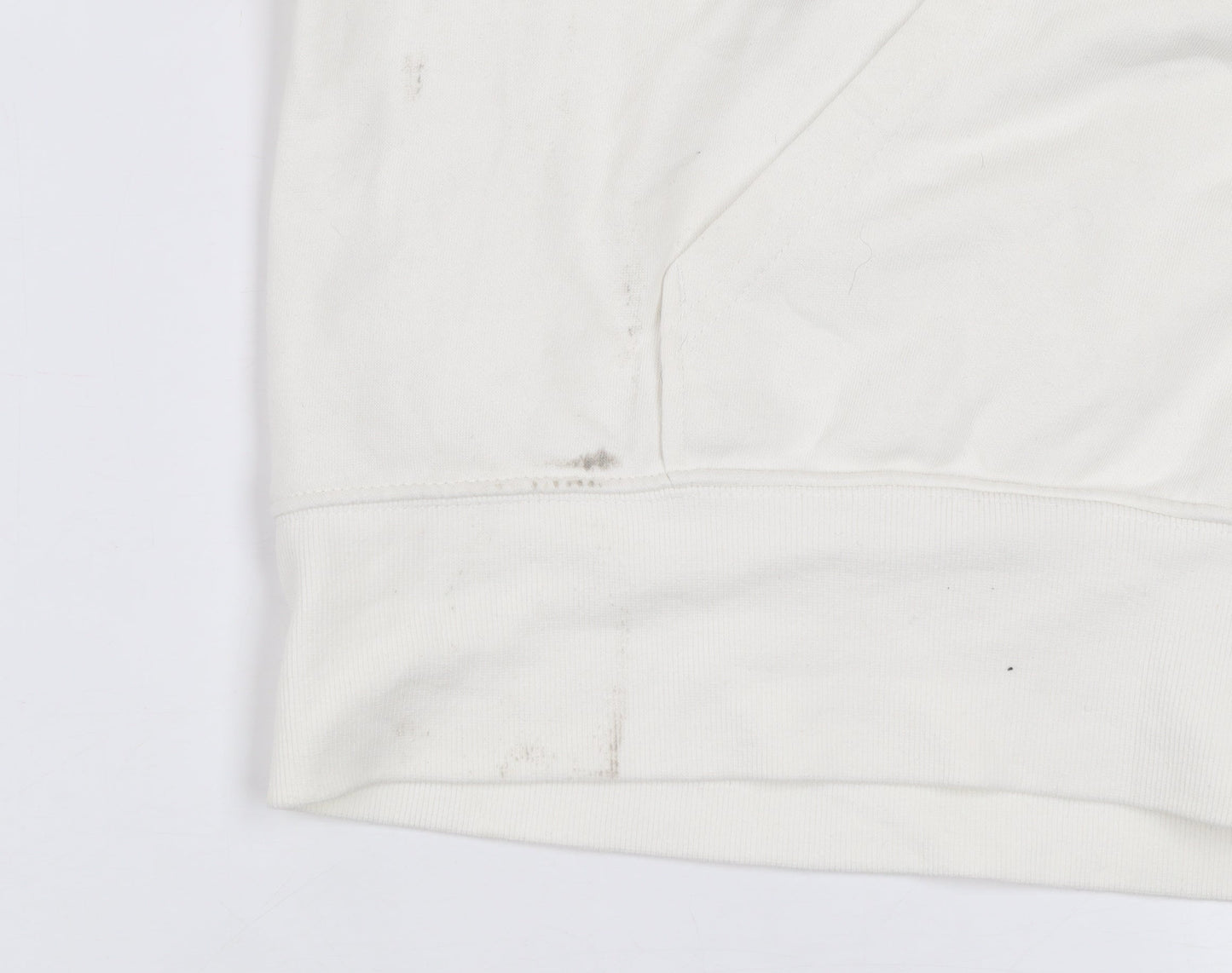 DIVIDED Mens White L Basic Full Zip Hooded Cotton Blend Active Jacket