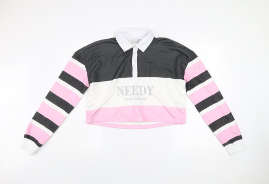 Womens UK Size 14 Skinnydip London Pink Henley Sweatshirt