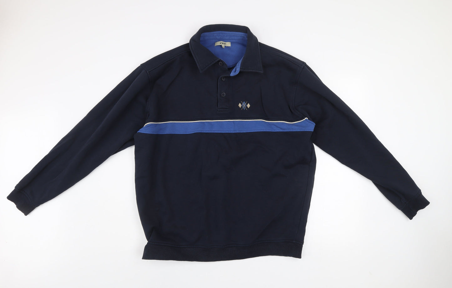 Mens UK Size XL EWM Blue Henley Sweatshirt