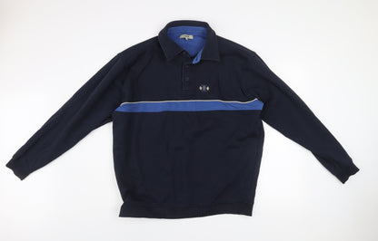 Mens UK Size XL EWM Blue Henley Sweatshirt