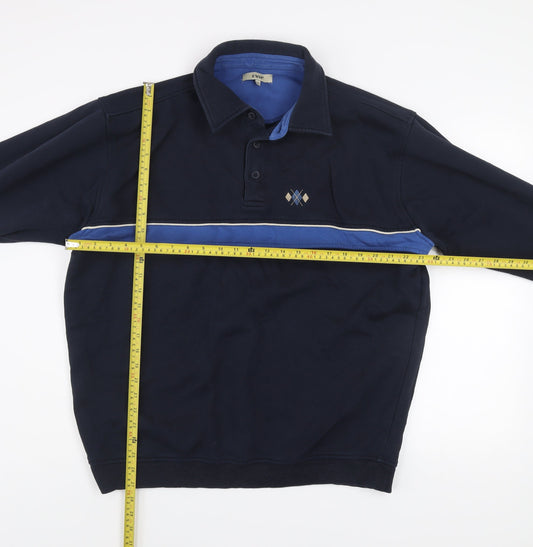 Mens UK Size XL EWM Blue Henley Sweatshirt