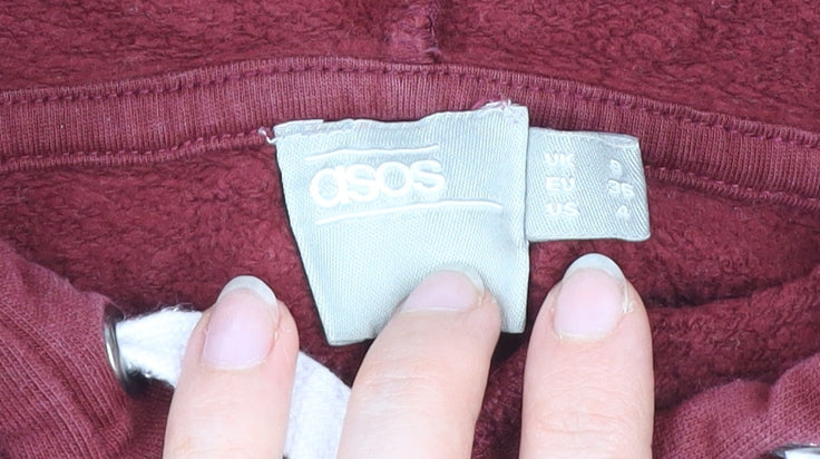 Womens UK Size 8 ASOS Red Pullover Hoodie