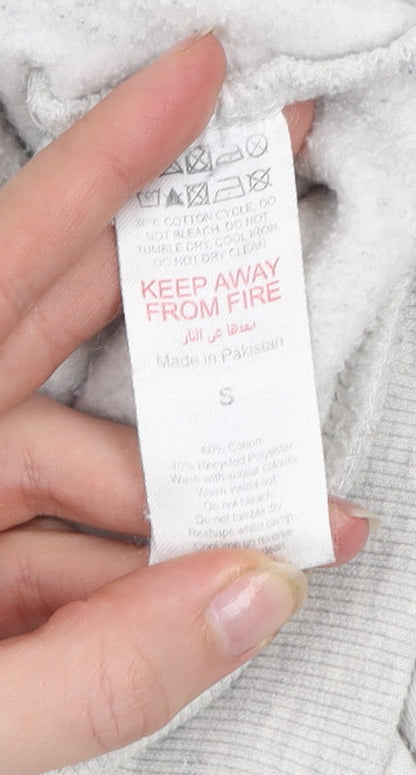 Boohoo Men’s Grey S Basic Full Zip Hoodie Jacket