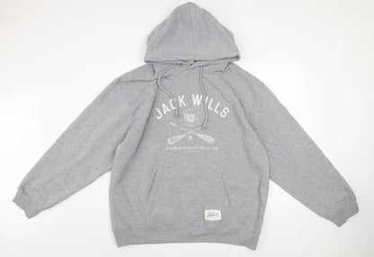 Mens UK Size XL Jack Wills Grey Pullover Hoodie