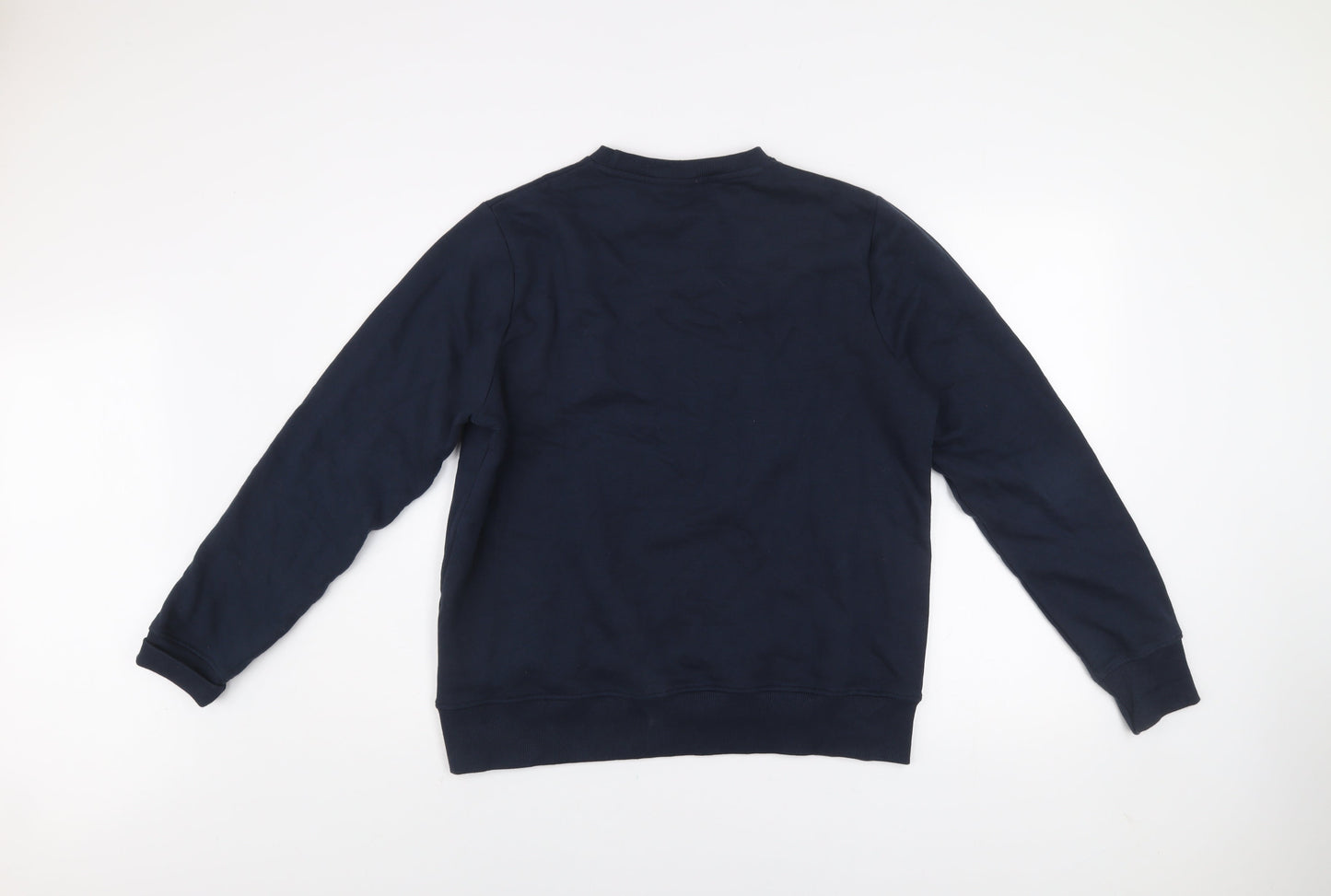 Ellesse Womens Navy Blue Sweatshirt UK 8 Crew Neck Striped Cotton Blend