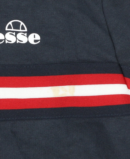 Ellesse Womens Navy Blue Sweatshirt UK 8 Crew Neck Striped Cotton Blend