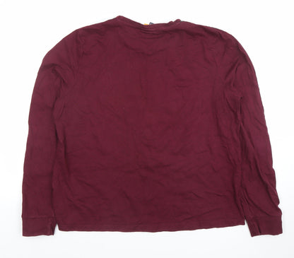 Ellesse Womens Red Long Sleeve Logo T-Shirt UK 14