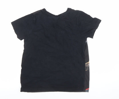 Boys UK Size 9-10 Years Marvel Black Basic T-Shirt