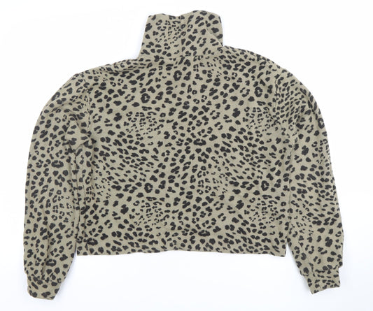 Womens UK Size L Pull&Bear Beige Cropped Blouse