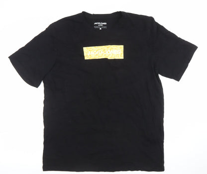 Mens UK Size L JACK & JONES Black  T-Shirt