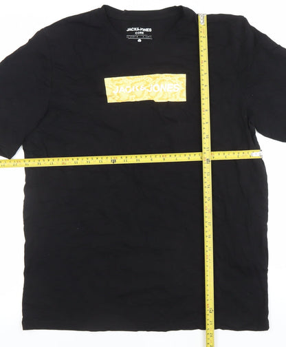 Mens UK Size L JACK & JONES Black  T-Shirt