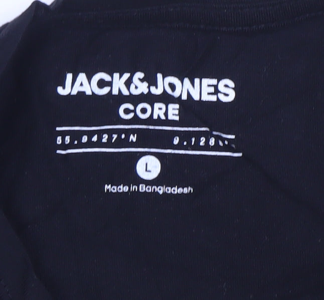 Mens UK Size L JACK & JONES Black  T-Shirt