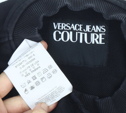 Versace Jeans Couture Men's Black Medium Crew Neck Graphic Sweatshirt