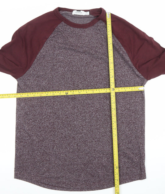Topman Men’s Brown Long Sleeve Raglan Crew Neck T-Shirt Size M