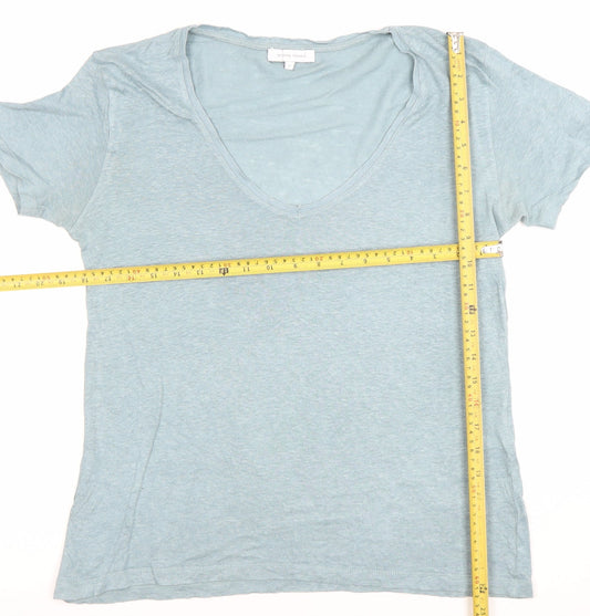 Womens UK Size S Second Female Blue Basic T-Shirt