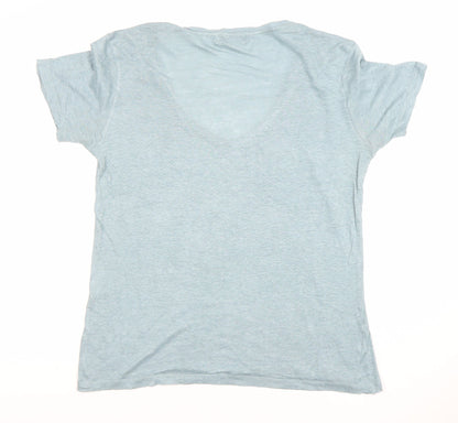 Womens UK Size S Second Female Blue Basic T-Shirt