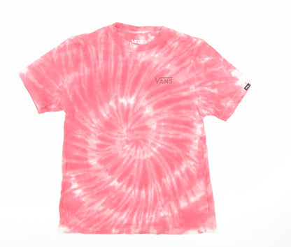 Womens UK Size S VANS Pink Basic T-Shirt