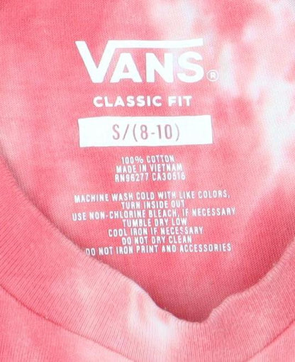 Womens UK Size S VANS Pink Basic T-Shirt