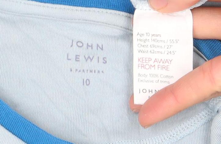 Boys UK Size 10 Years John Lewis Blue Basic T-Shirt