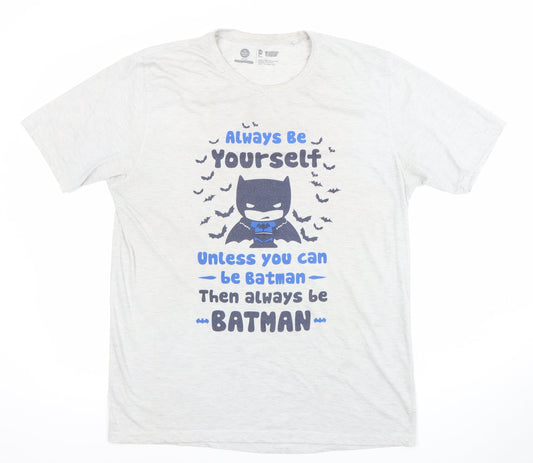 The Souled Store Men's Grey XL Batman Graphic Cotton T-Shirt