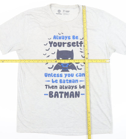 The Souled Store Men's Grey XL Batman Graphic Cotton T-Shirt
