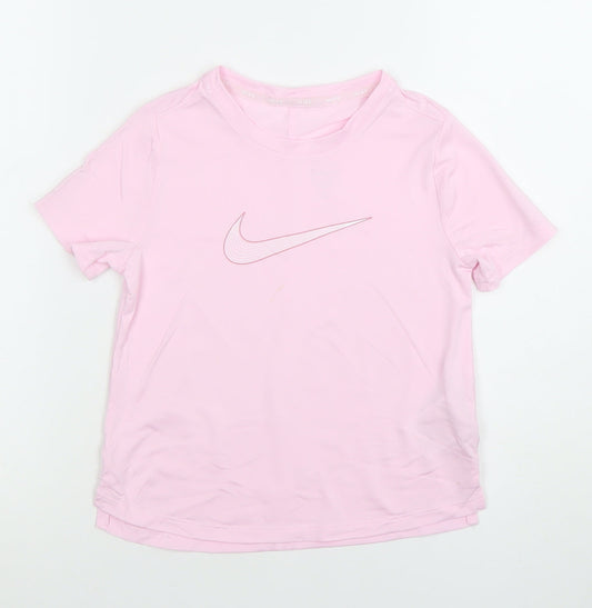 Nike Girls Pink Dri-Fit Short Sleeve Activewear T-Shirt XS