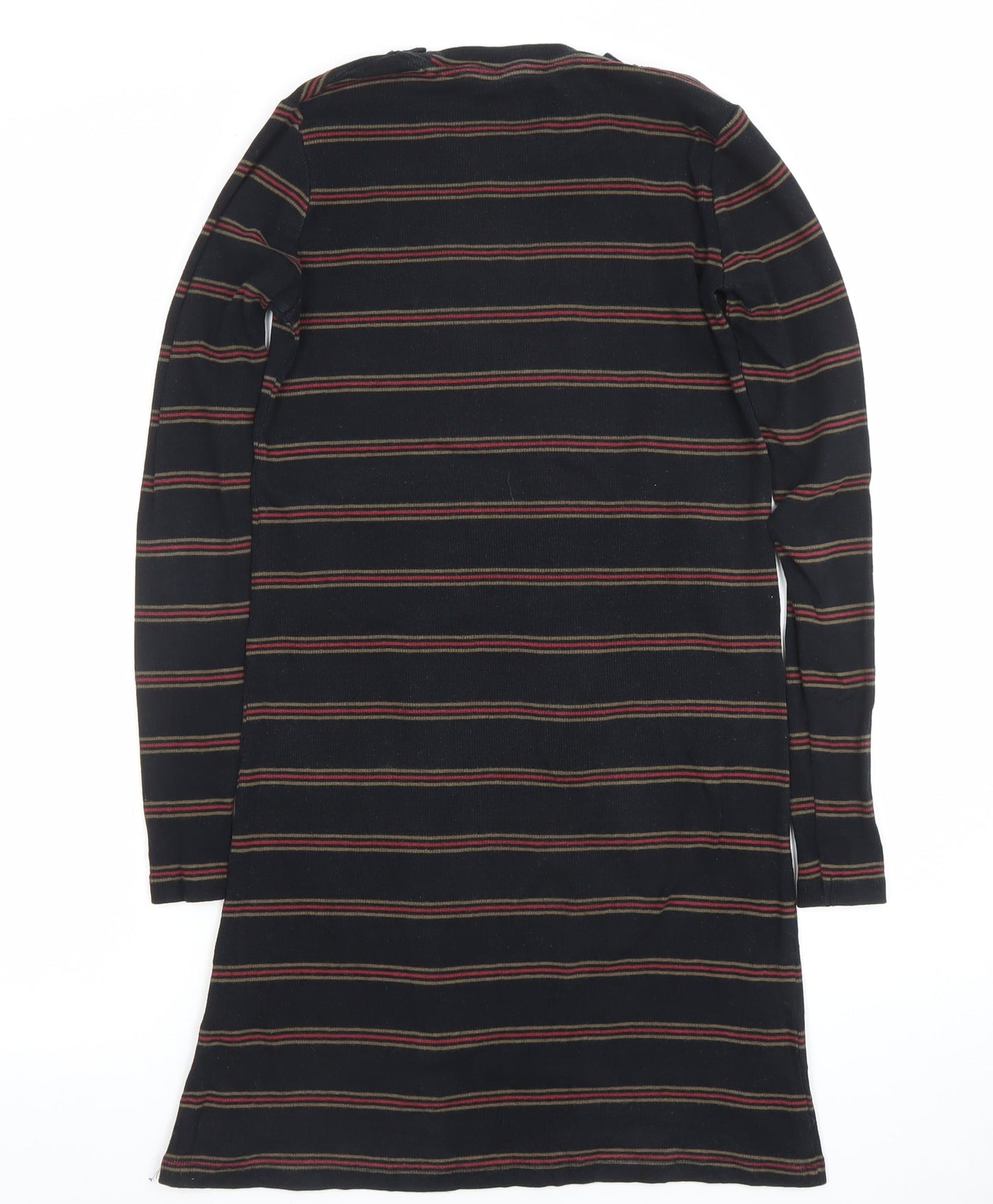 PULL&BEAR Women’s Black Striped Long Sleeve T-Shirt Dress Size S