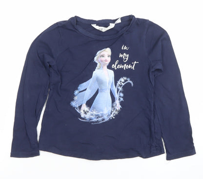 Girls UK Size 4-6 Years H&M Blue Pullover T-Shirt